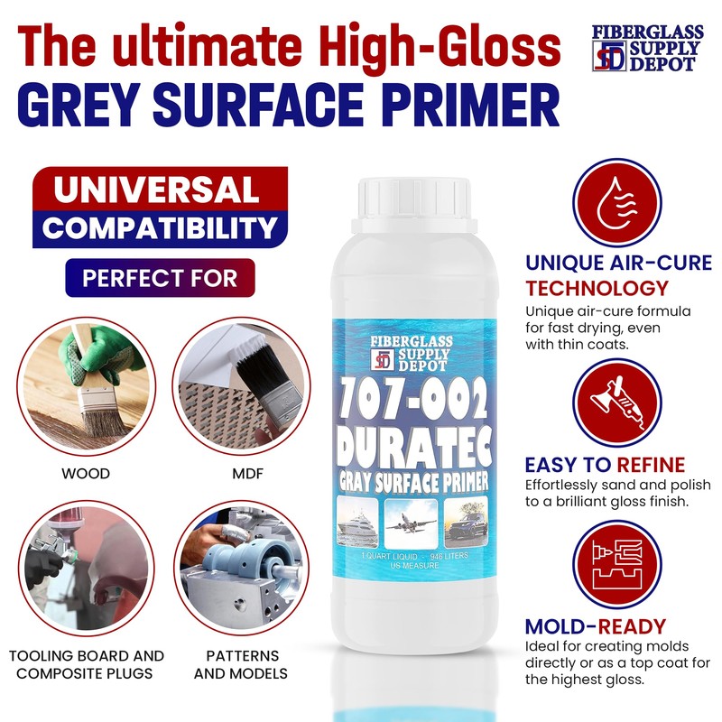 Hawkeye Industries Duratec 707-002 Grey Surface Primer with Hardener Quart
