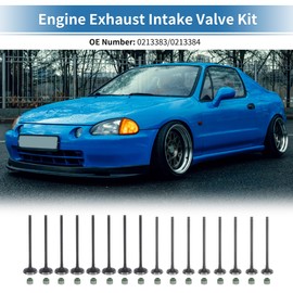 INFINAUTO 16pcs Engine Intake and Exhaust Valve Kit with Valve Seals for Honda Civic Del Sol 1.6L 1.7L 1992-2005 SOHC D16Z6 D17A1 A2 A6