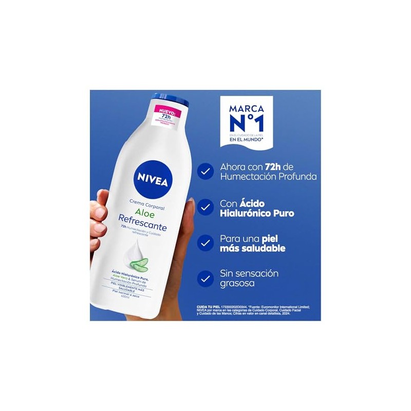 Nivea Crema Corporal Humectante Aloe Vera Refrescante 400 Horas Humectación