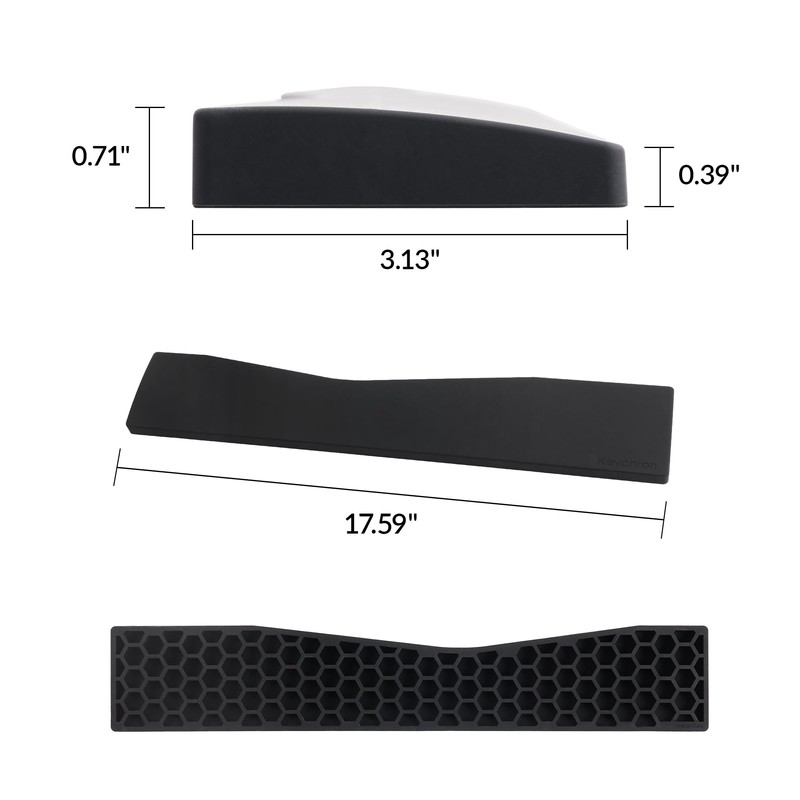 Keychron Black Silicone Wrist & Palm Rest, 17.56" for 100%