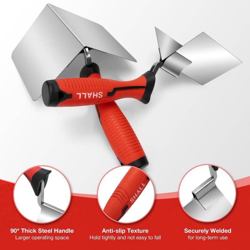 SHALL Stainless Steel Corner Trowel Set, Inner & Outer Angled