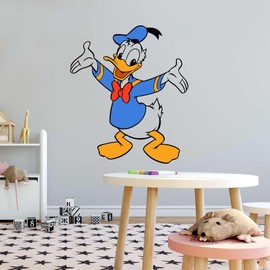 Adorable Cartoon Happy Duck Goofy Donald Duck Daisey Cartoon Adorable Cartoon Girls Boys Kids Room Design Colorful Nice Pretty Elevate Home Vinyl Visual Decoration Creative Aesthetic Art 12x12 inch