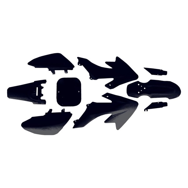 50 Caliber Racing Black Plastics Kit compatible with Honda CRF50 and XR50 Pit Bikes [5700]