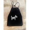 Crystal Dog Brooch, Silver Cubic Ziconia Westie Highland Animal Pin