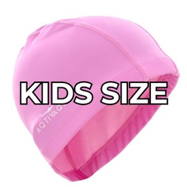 AqtivAqua Girls Swimming Caps for Kids Swim Cap Kids Girls Boys Youth Hat (Pink color, Kids size)