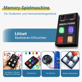 EIELE Memory Games Electronic Kits Soldering Practice Kits for Teenagers and Adults, Suitable for School Students Learning Education and Teaching (Soldering Required)