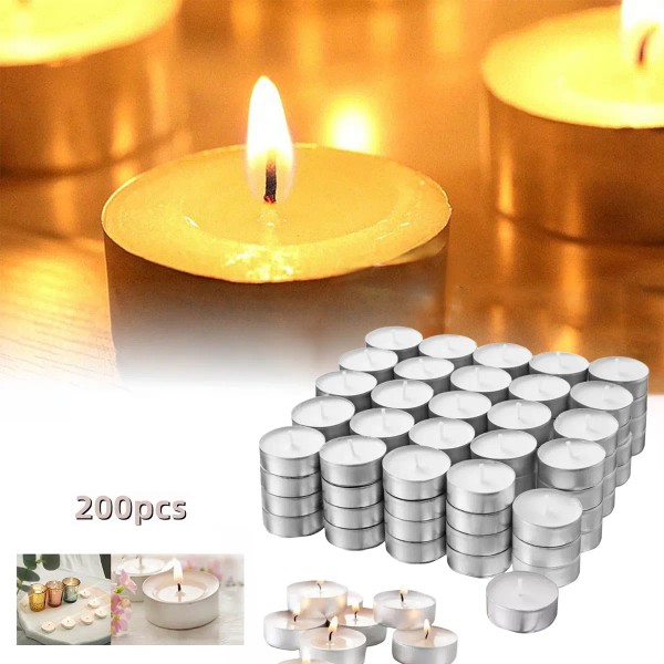 200 Velas Tea Light Flotantes Sin Aroma de Alta Calidad
