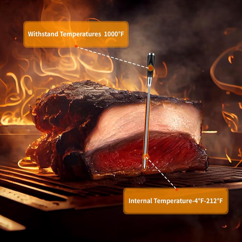 Meat Thermometer Wireless, 700FT Remote Digital Cooking Thermometer, Bluetooth Food