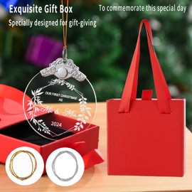 Wedding Gifts for Couples 2024 First Christmas Married Ornament, Mr and Mrs Gifts, Bridal Shower Gift, Newlywed Ornament, Engagement Gifts for Her, Just Married, Bachelorette Gifts for Bride