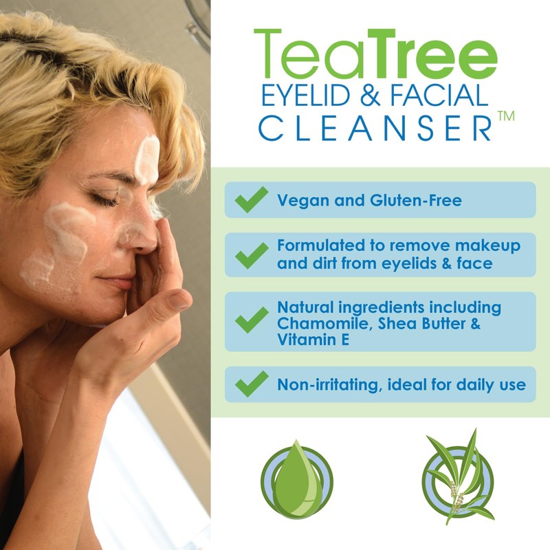 EYEECO Gentle Tea Tree Oil Foaming Facial Cleanser – 6oz