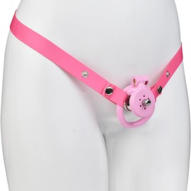 Men's Resin Negative Protection Cage with Removable Metal Base and Adjustable Assist Strap-A321 (pink, Strap)