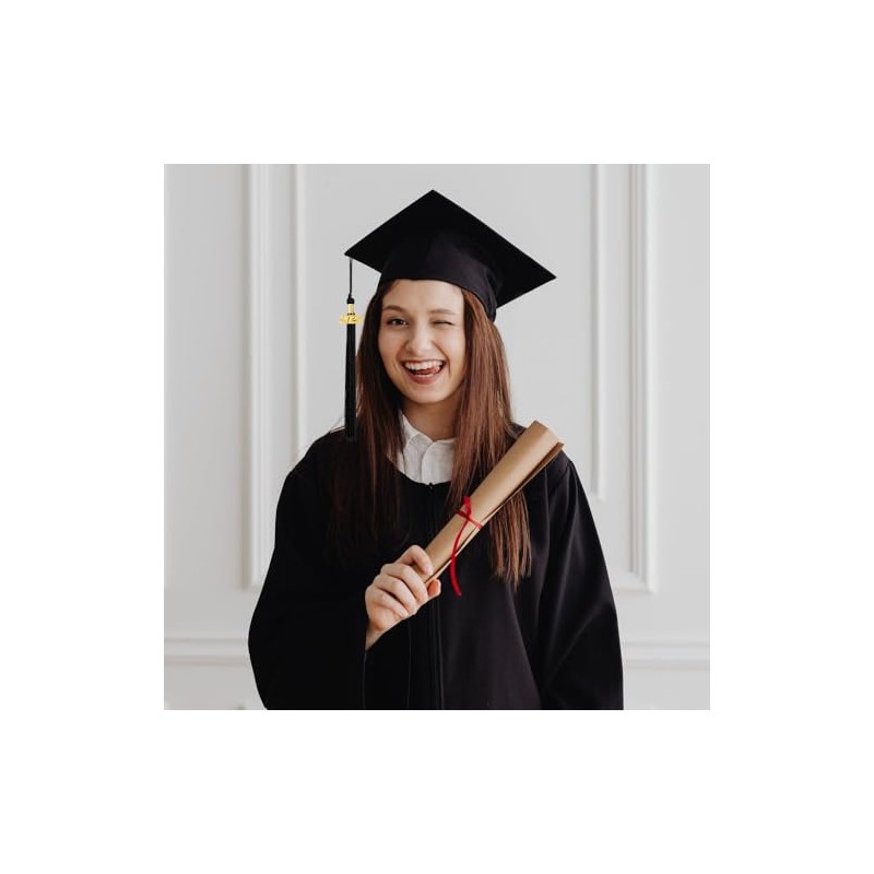 2025 Tassel Graduation, Black Tassels with 2025 Gold Year Date