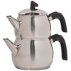 Karaca Belinay Teapot Set Silver Black, 18/10 Stainless Steel, Teapot/Lid