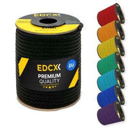 EdcX 4mm Nylon Paracord 550 30m (100 feet) - Type III, 100% Nylon Rope, 7 Strand Rope, 4mm Nylon Rope in Solid Colors (Black Snake, 30 m)