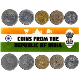 Hobby of Kings Different Coins - Old, Collectible Indian Foreign Currency for Collecting Book - Unique, Commemorative World Money Sets - Gifts for Collectors - Collection of 5