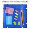 Stained Glass Cutting Mat, Solid Bottom Plastic Grid, Blue, 2