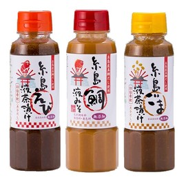 Itoshima Foods Itoshima Sea Bream Liquid Miso Liquid, Chazuke Chazuke No Additives, 9.1 oz (260 g), 3 Bottles, Ochazuke Liquid, Seafood Soup, 10 Times Diluted (3, Sea Bream, Shrimp, Sesame, Set of 3)