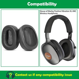 ACCOUTA Komfortable Ersatz Ohrpolster Kissen Kompatibel mit House of Marley Positive Vibration XL ANC Wireless Kopfhörer Ohrpolster mit weicherem Leder und hoher Qualität Schaumstoff