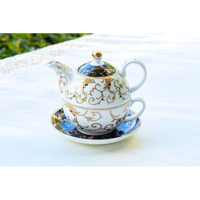 Gracie China Shop Grace Teaware Gold Scroll Fine Porcelain Tea