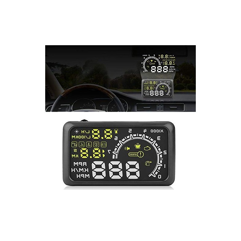 5.5"Big Screen Windshield HUD Head Up Display OBD2 EOBD L/H