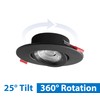 NICOR Lighting DGC 4-inch Black Selectable Canless Adjustable Gimbal LED