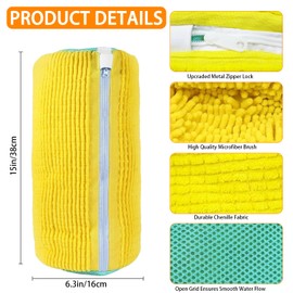 XXL Shoe Washing Machine Bag Laundry Bag(8-Piece Set) with Durable Zipper - Reusable Shoe Washing Bag for Washer And Dryer, Soft Fine Mesh Wash Bags & Bra Laundry Bags for Delicates - Blue