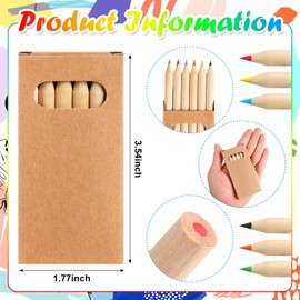 120pcs/20 Boxes Mini Colored Pencils Bulk Kids Drawing Colored Pencils Bulk Party Favor, 6 Color Pencils in Kraft Boxes, 3.5 Inch Short Coloring Pencils Pre-sharpened for Classroom School Supplies