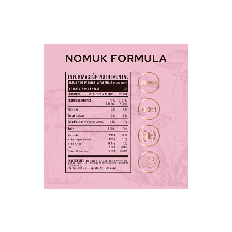 Myo Inositol Chiro Vitamina Zinc Selenio Complejo Mujer Acido Folico