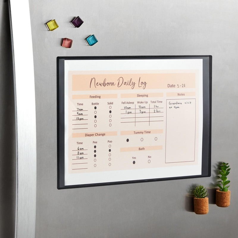 Juvale 4 Pack Magnetic Photo Frames 8.5x11 for Refrigerator, Artwork,