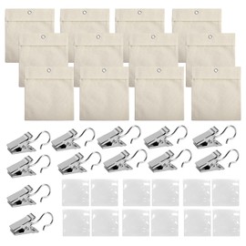 HUSOUE 12PCS Outdoor Curtain Weights, Portable Gazebo Curtains Weight Bag with Clips & Sealed Bags for Pergola Curtains Garden Tents Tablecloths