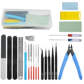 WMYCONGCONG 22 PCS Gundam Model Tools Kit Modeler Basic Tools Hobby Building Tools Kit for Car Model Building Repairing and Fixing Blue