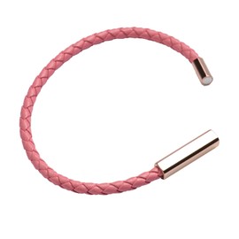 LuckyLy Pulseras para Pareja de Piel Vegana y Acero Inoxidable con Imán, Pulsera de Hombre Plata y Azul, Brazalete de Mujer Oro Rosa 18k y Rosa – Regalos para Hombre, Mujer, Novios y Aniversario, Modelo Cala