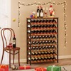 64 Bottles Wine Rack Freestanding Floor with Wooden Top, Wine