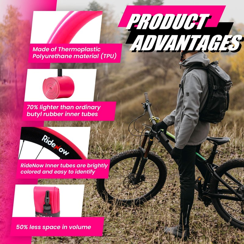 RideNow 2-Pack 56g MTB TPU Bike Inner Tube, 29" for