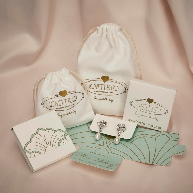 Lovett & Co. Audrey Jet Flower 3 Row Bracelet