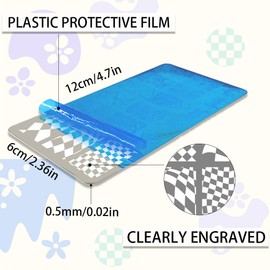 PH PandaHall Pack of 3 French Nail Stamper Tartan Nail Stamping Plate French Tip Nail Art Stencils Plaid Wave Print Nail Stencils Stainless Steel Nail Plates for Nail Design