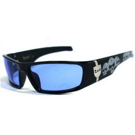 LOCS BLACK Harcore Fly Sunglasses + Free Micro Fiber Bag (Black, Blue)