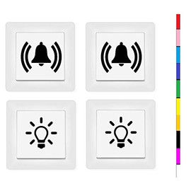 generisch 2 x Light Switch and 2 x Bell Switch Sticker (131/5/2) (Black Gloss)