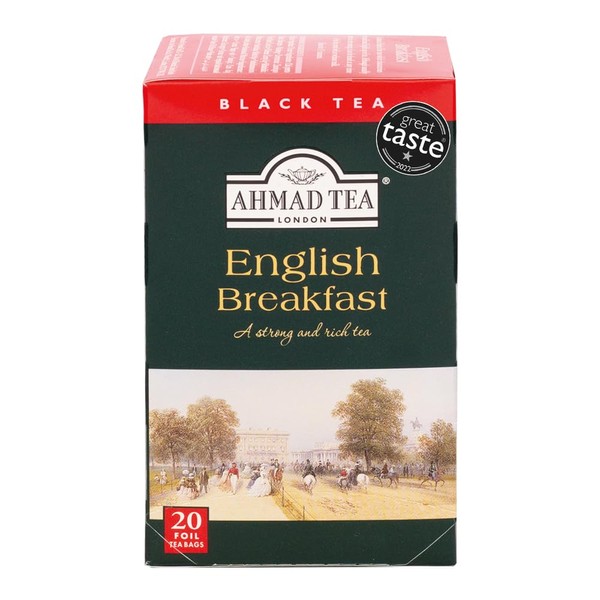 Ahmad Tea Black Tea, English Breakfast Teabags, 20 ct (Pack of 6) - Caffeinated and Sugar-Free