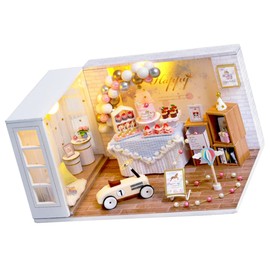 Hohopeti 1pc Handmade Mini House Kit Polished Wooden Model House Safe for Boys and Girls