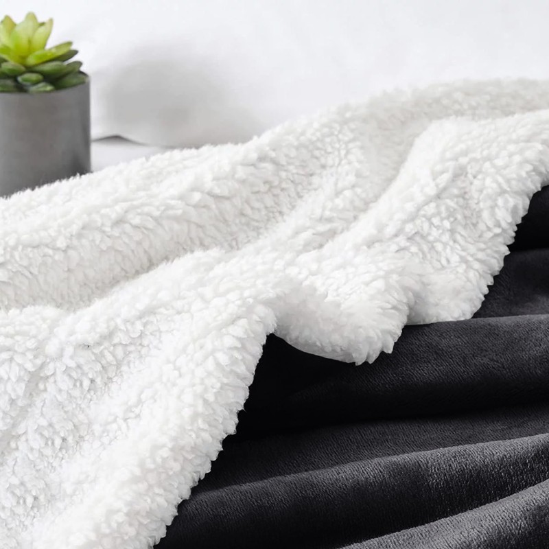 Oxford Homeware Sherpa Fleece Blanket Reversible Throw Blankets Soft Fluffy