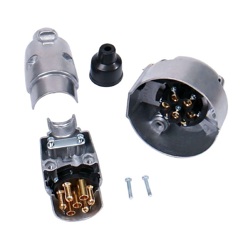 Trailer Plug 7-Pin and Trailer Socket 7-Pin 12V 7-Pin Connection