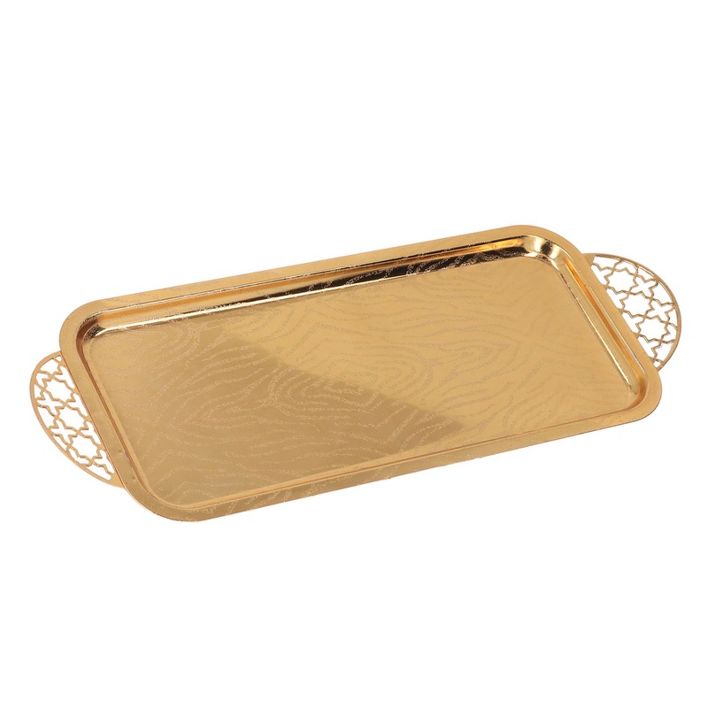 Serving Tray Gold Retro Light Luxury Oblong Water Cup Tea