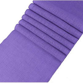 MDS Pack of 5 Pieces Wedding 12 x 108 inch Lavender Burlap Table Runner, Rustic Farmhouse Jute Country Vintage Jute Burlap Roll for Wedding and Home Decor, Coffee, Tea, & Outdoor Tables - Lavender