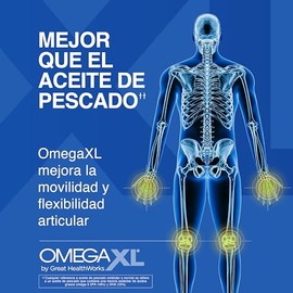 Suplemento de apoyo articular OmegaXL, para alivio - Suplemento muscular natural, aceite de mejillón de labios verdes, capsulas de gel blandas, sin fá