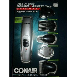 CONAIR All-In-One Trimmer 13 Piece Rechargeable  Mustache Beard Men GMT189GB