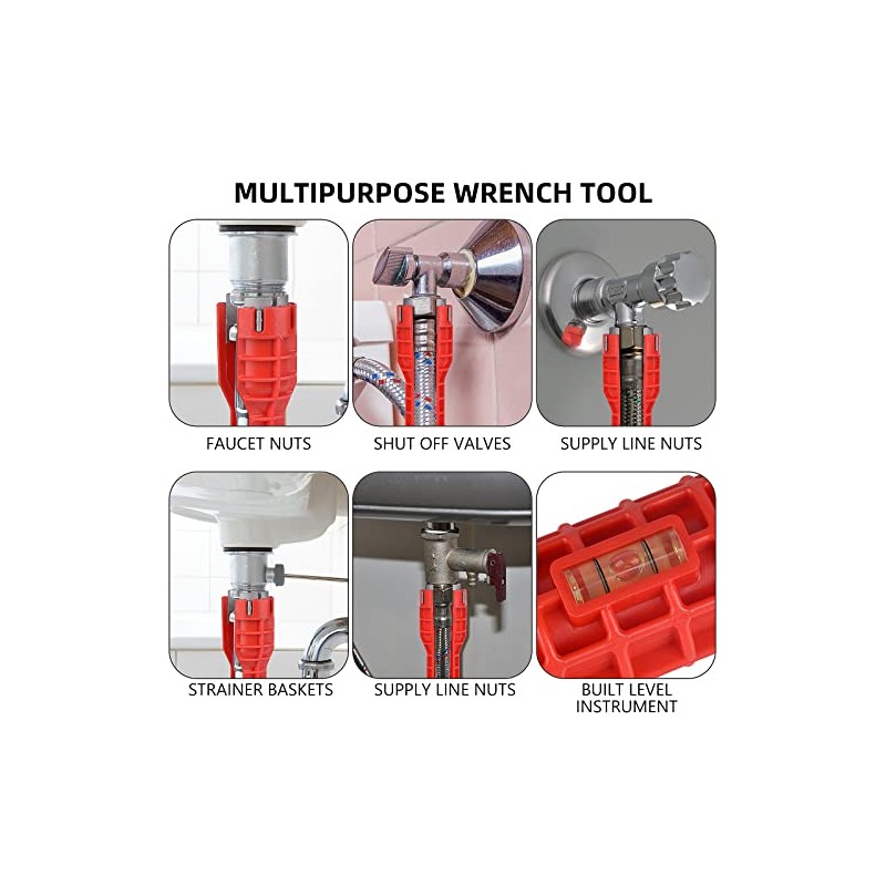 14-in-1 Multi-functional Wrench for Toilet, Sink, Bathroom, Kitchen Plumbing Installation