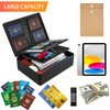 Fireproof Document Box with Lock, Hard Case Files Safe Organizer,