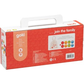 goki 56658 Boule with Cotton Bag Outdoor Family Game with 9 Wooden Balls