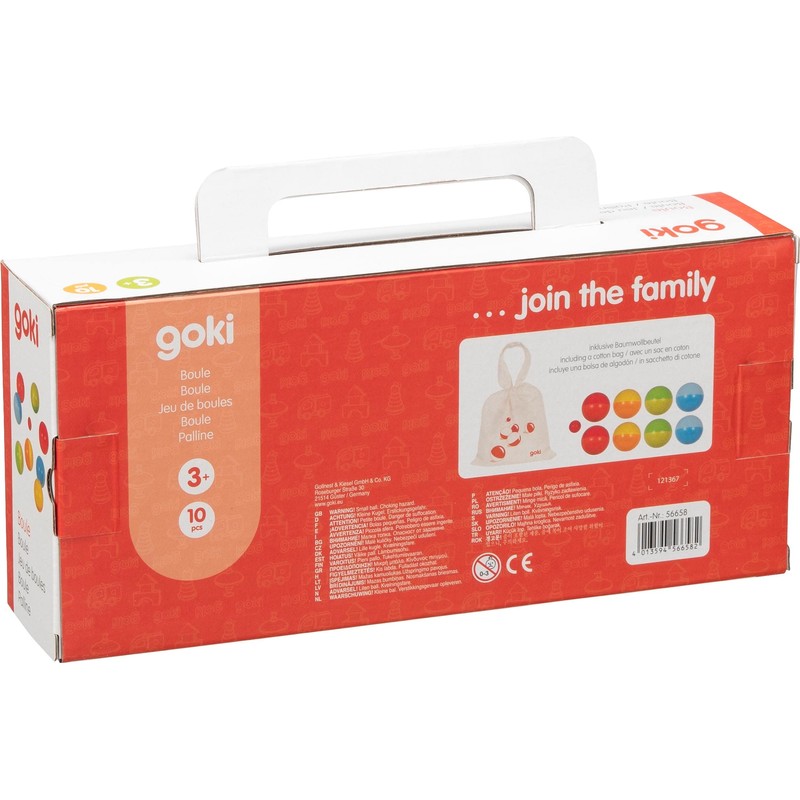 goki 56658 Boule with Cotton Bag Outdoor Family Game with